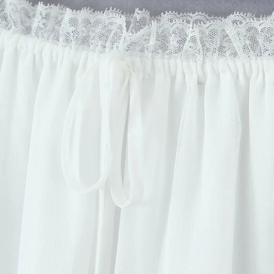 Whispering Lace Semi-Sheer Midi Skirt