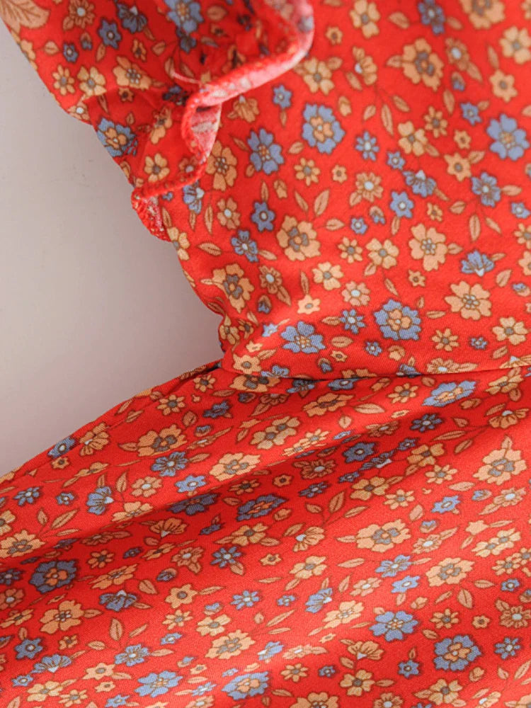 Wild Blooms Boho Floral Print Mini Dress