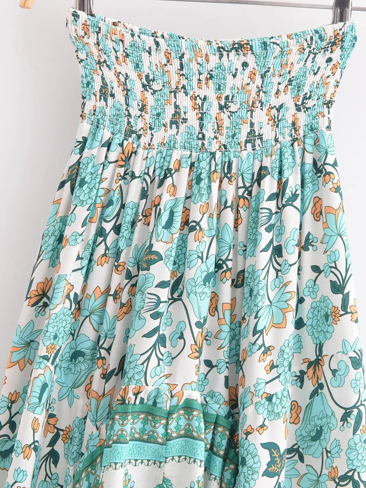 Floral Bliss Boho Floral Print Maxi Skirt